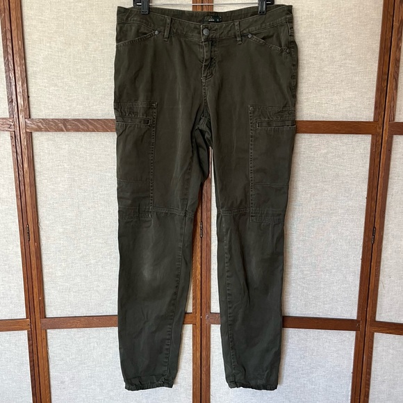 Prana Louise Cargo Skinny Hiking Pants Olive Green Quartz - Size 10 - Picture 1 of 10